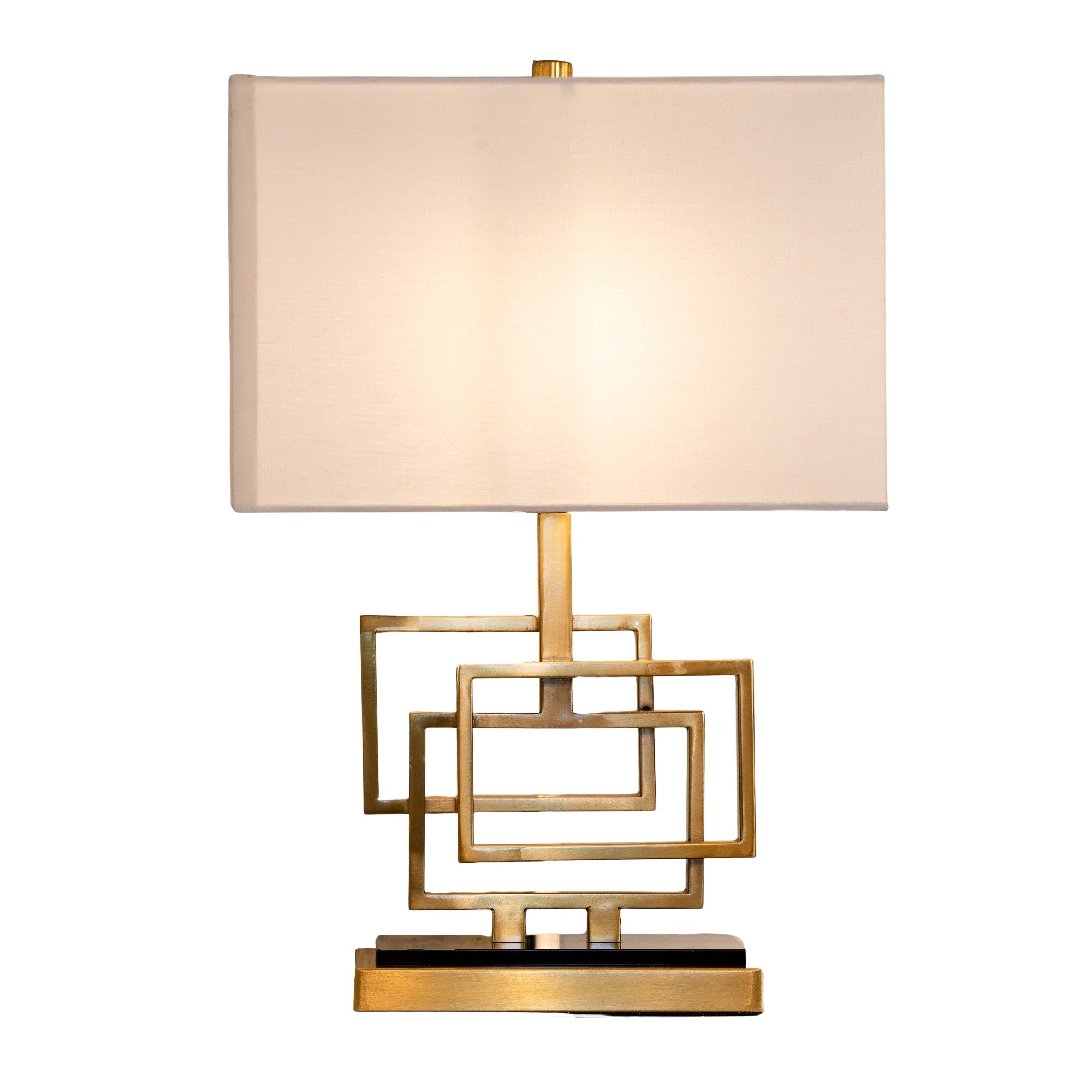 Monroe Brass Squares Table Lamp