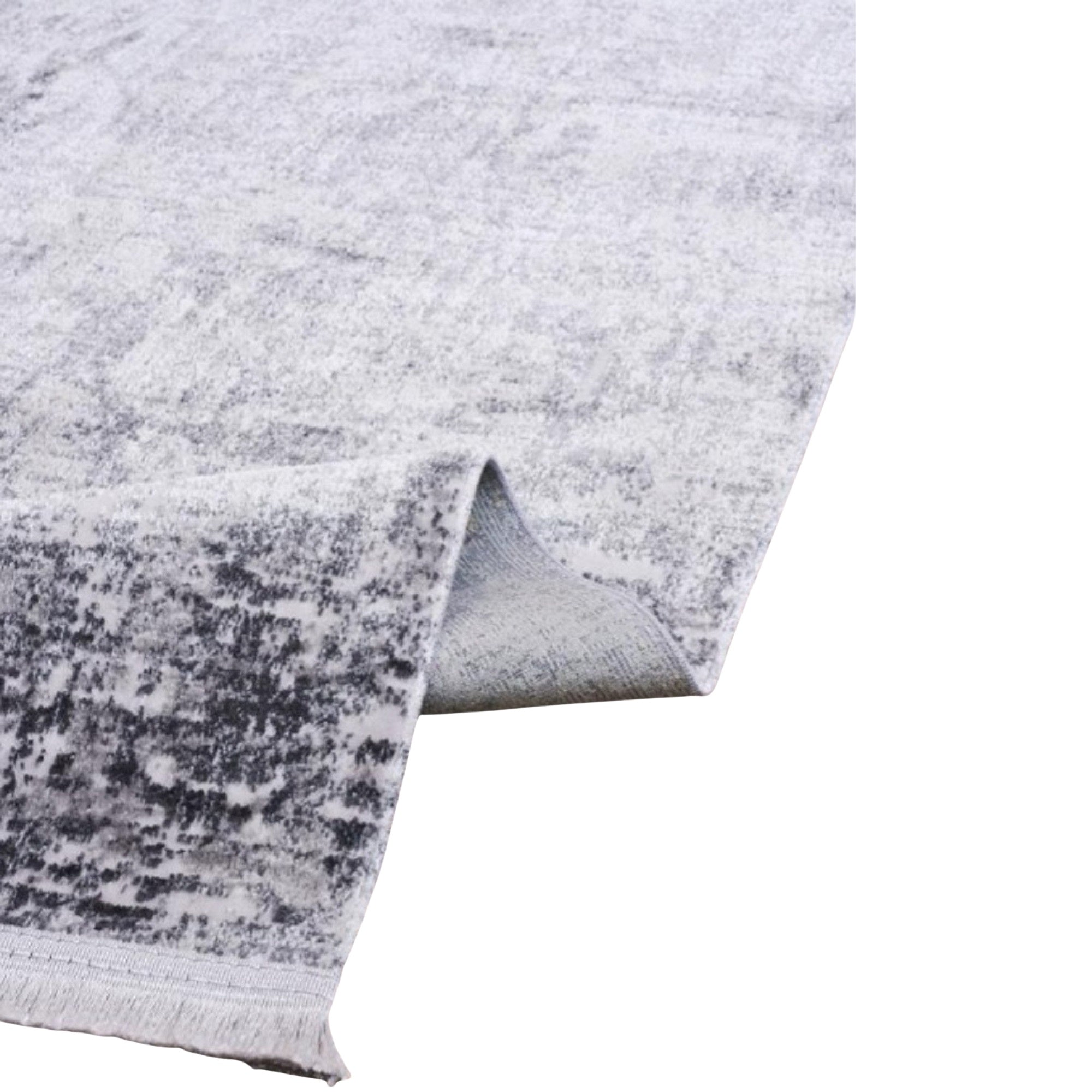 Lucca Silver Grey Fringed Rug