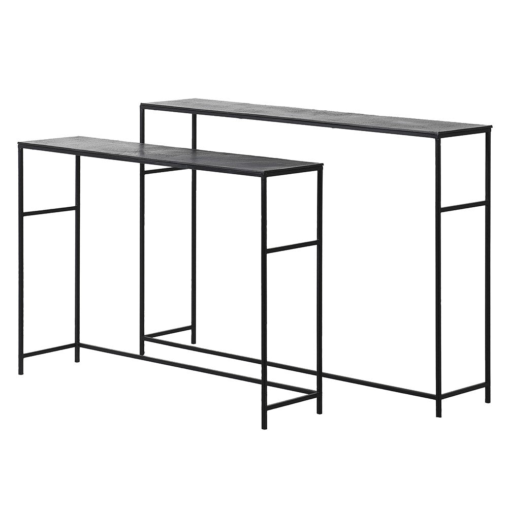 Graphite Console Table Pair