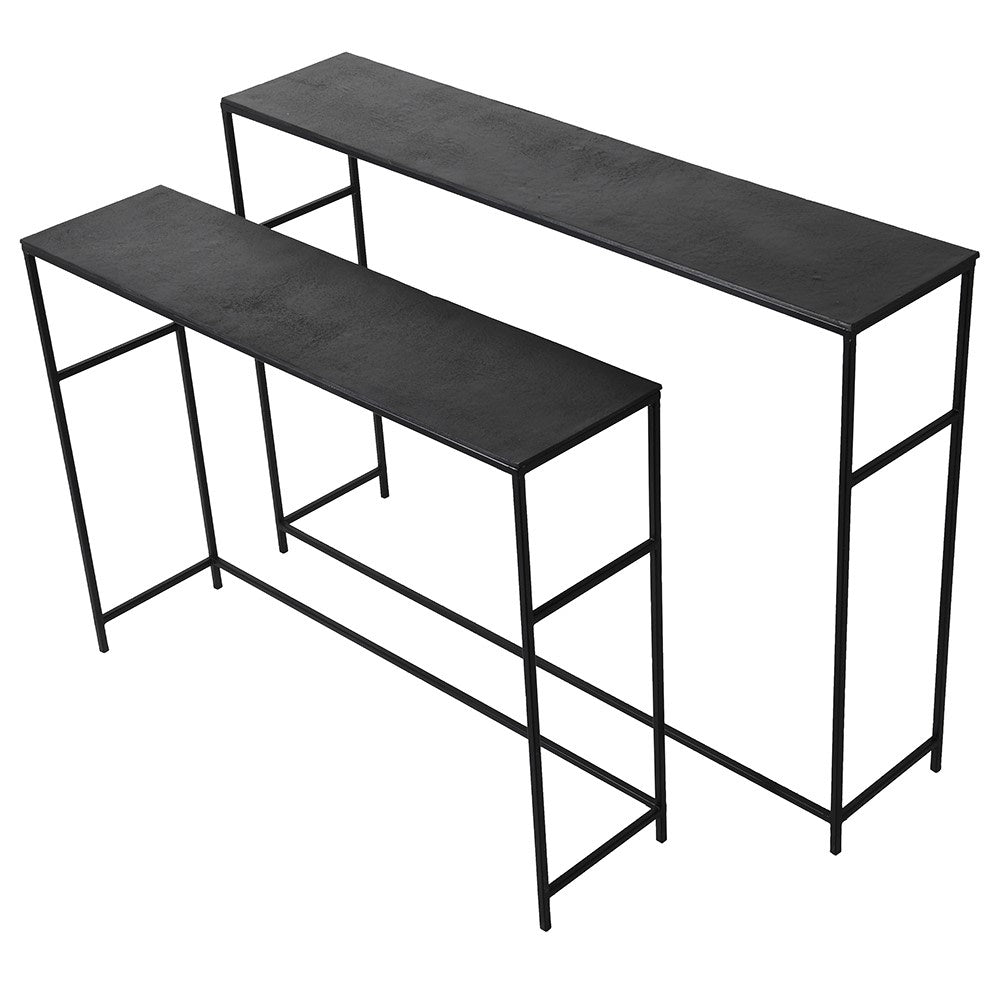 Graphite Console Table Pair