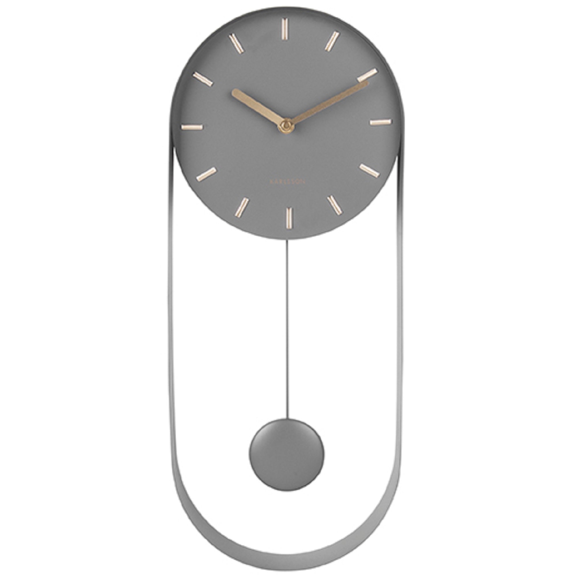 Charm Wall Clock Pendulum Steel Grey