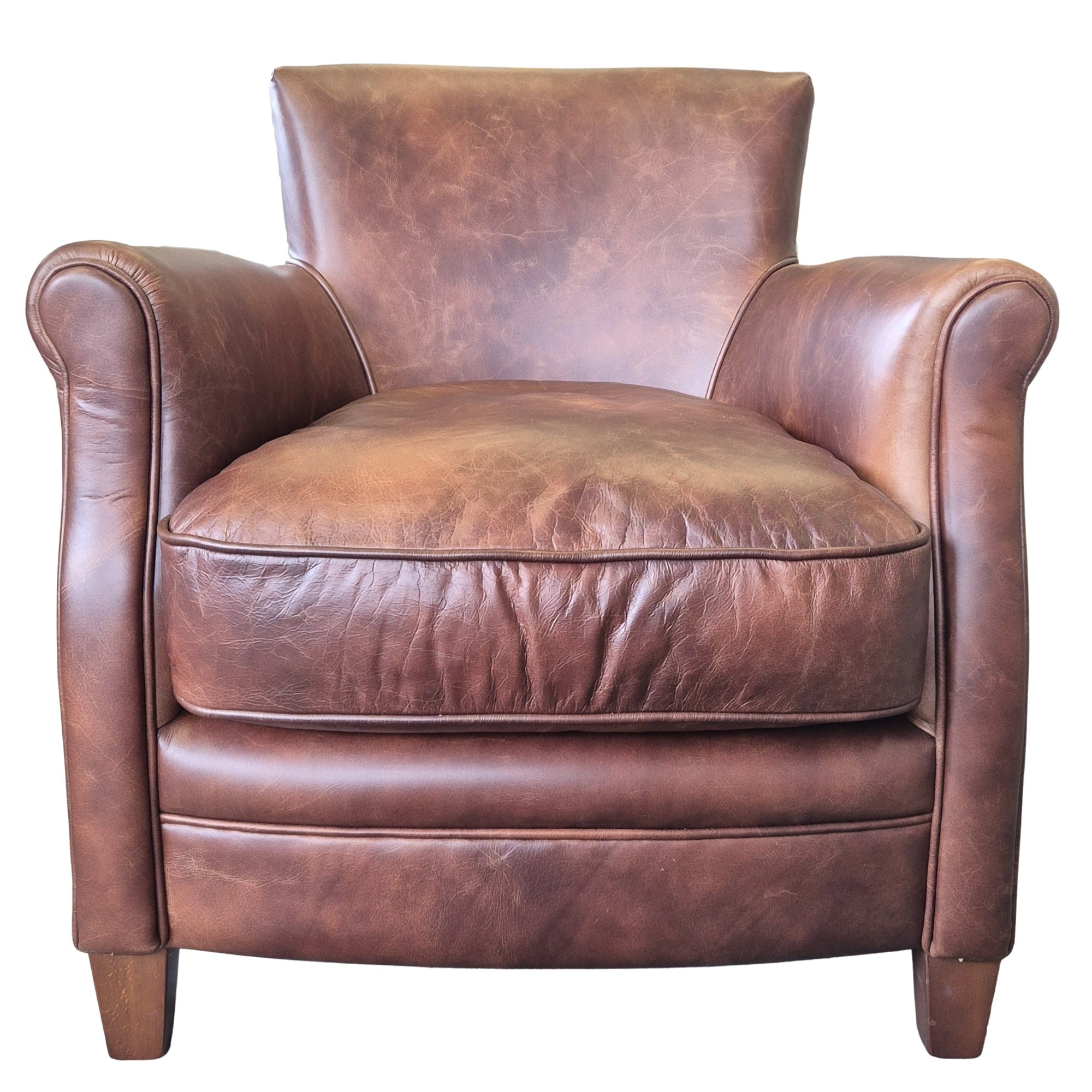 Rory Leather Club Chair - Chestnut