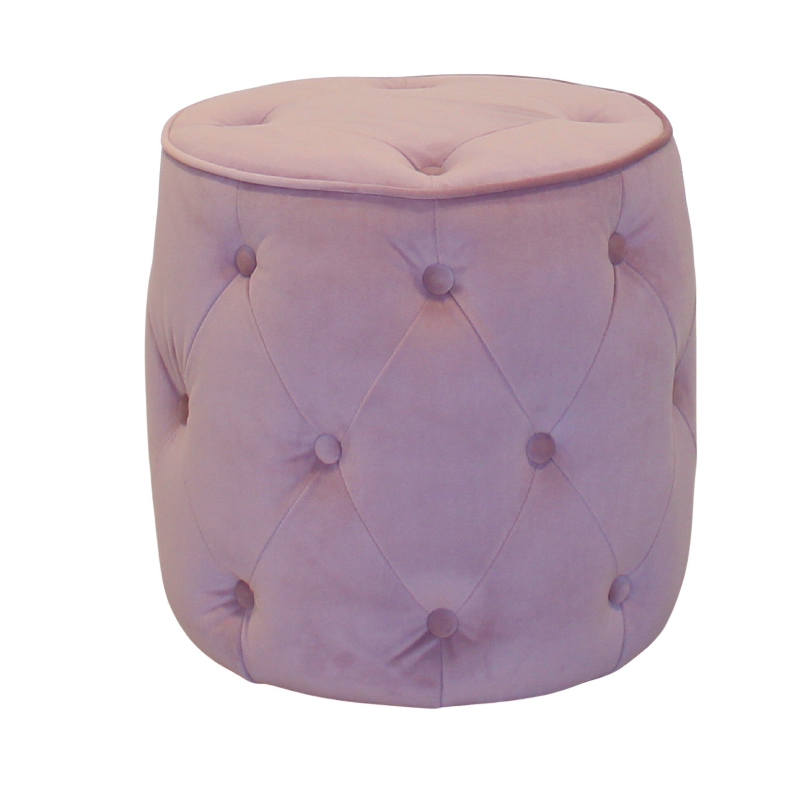 Sofia Velvet Button Stool Blush