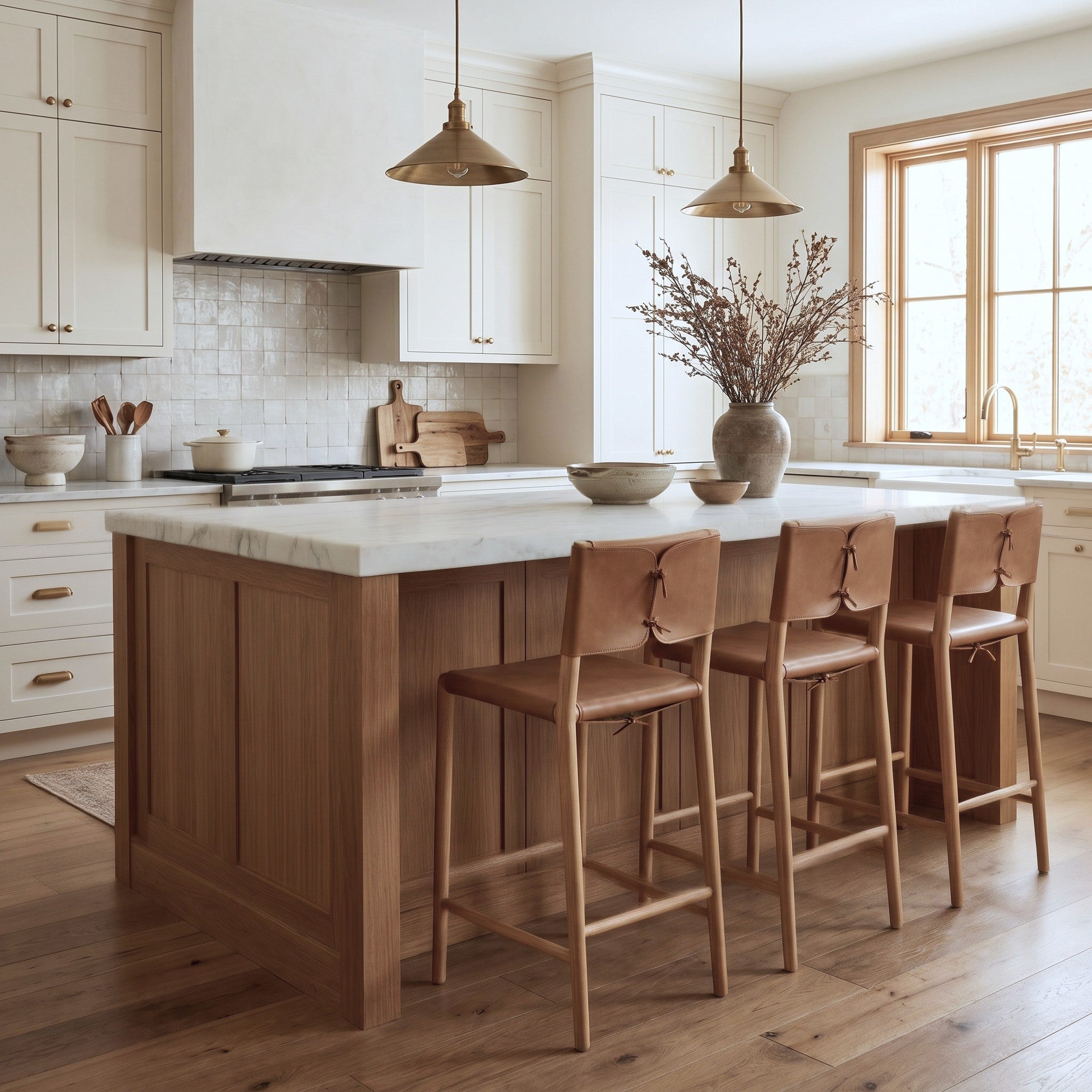 Tanner Top Grain Leather Counter Stool