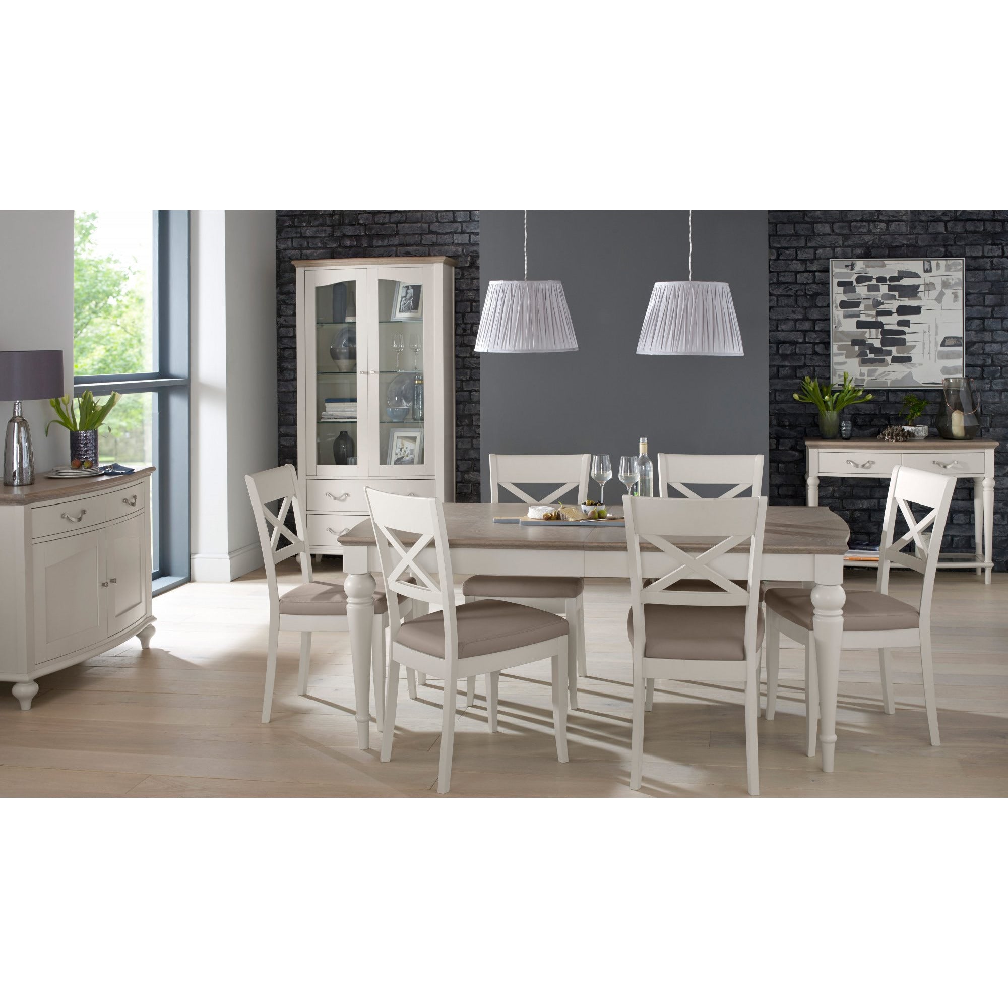 Montreux Large Extending Dining Table - Soft Grey from Upstairs Downstairs Furniture in Lisburn, Monaghan and Enniskillen