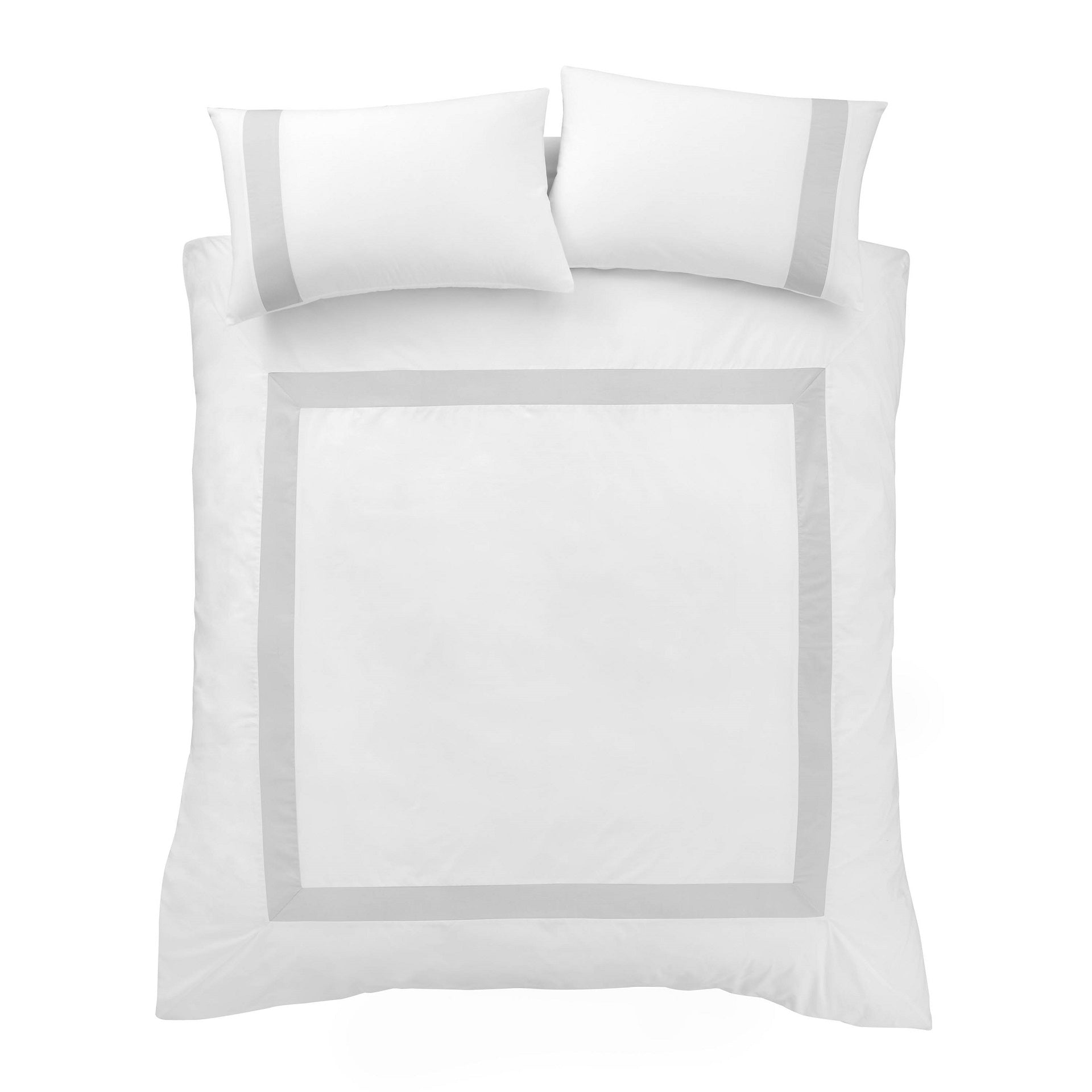 Tailored White/Silver Quilt Set