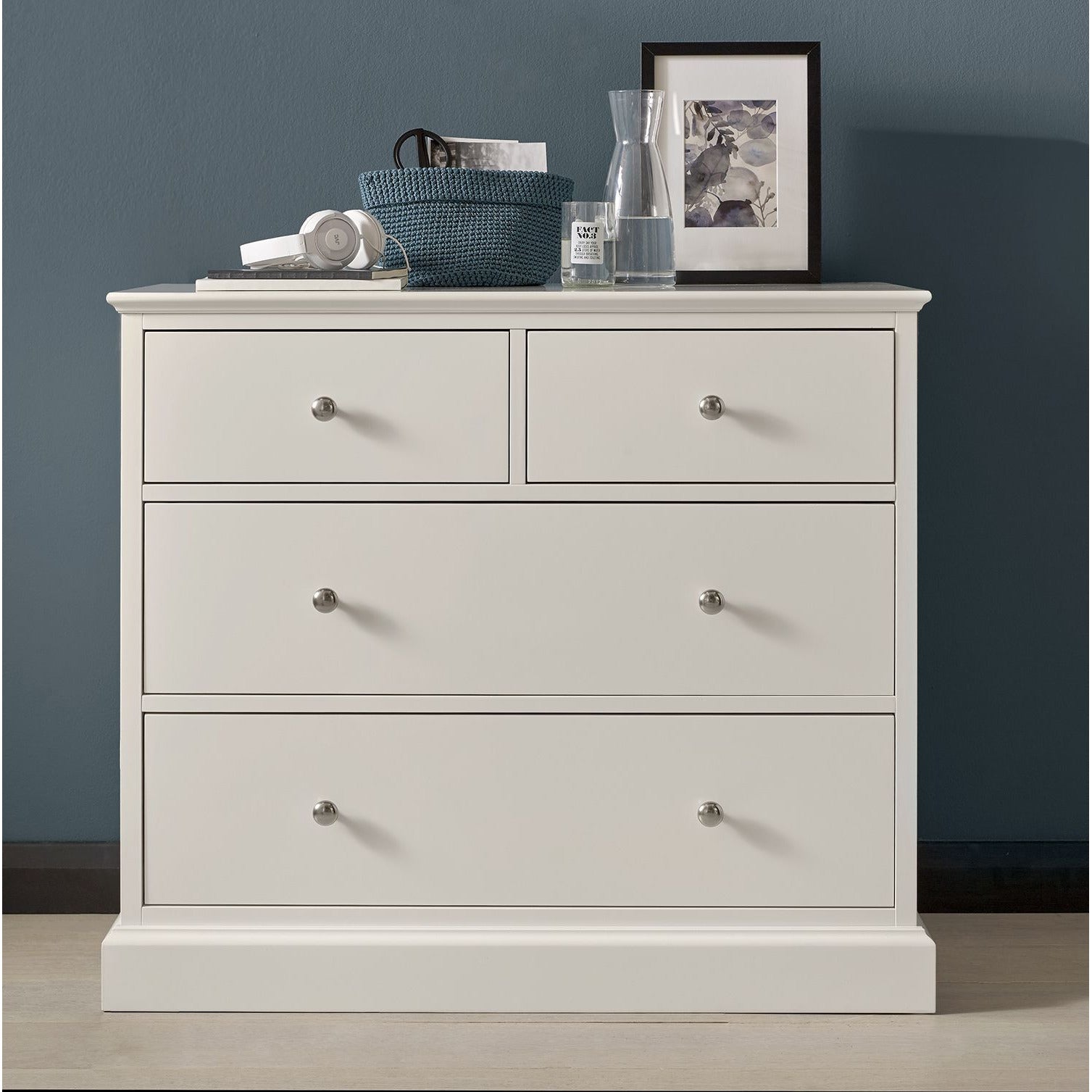 Ashby White 2 over 2 Drawer Chest from Upstairs Downstairs Furniture in Lisburn, Monaghan and Enniskillen | chest of drawers