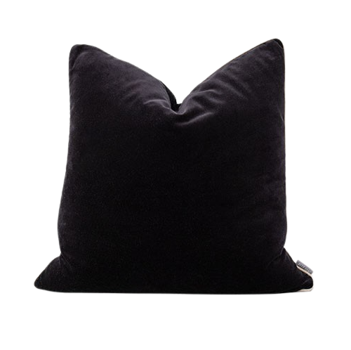 Unari Black Velvet Cushion
