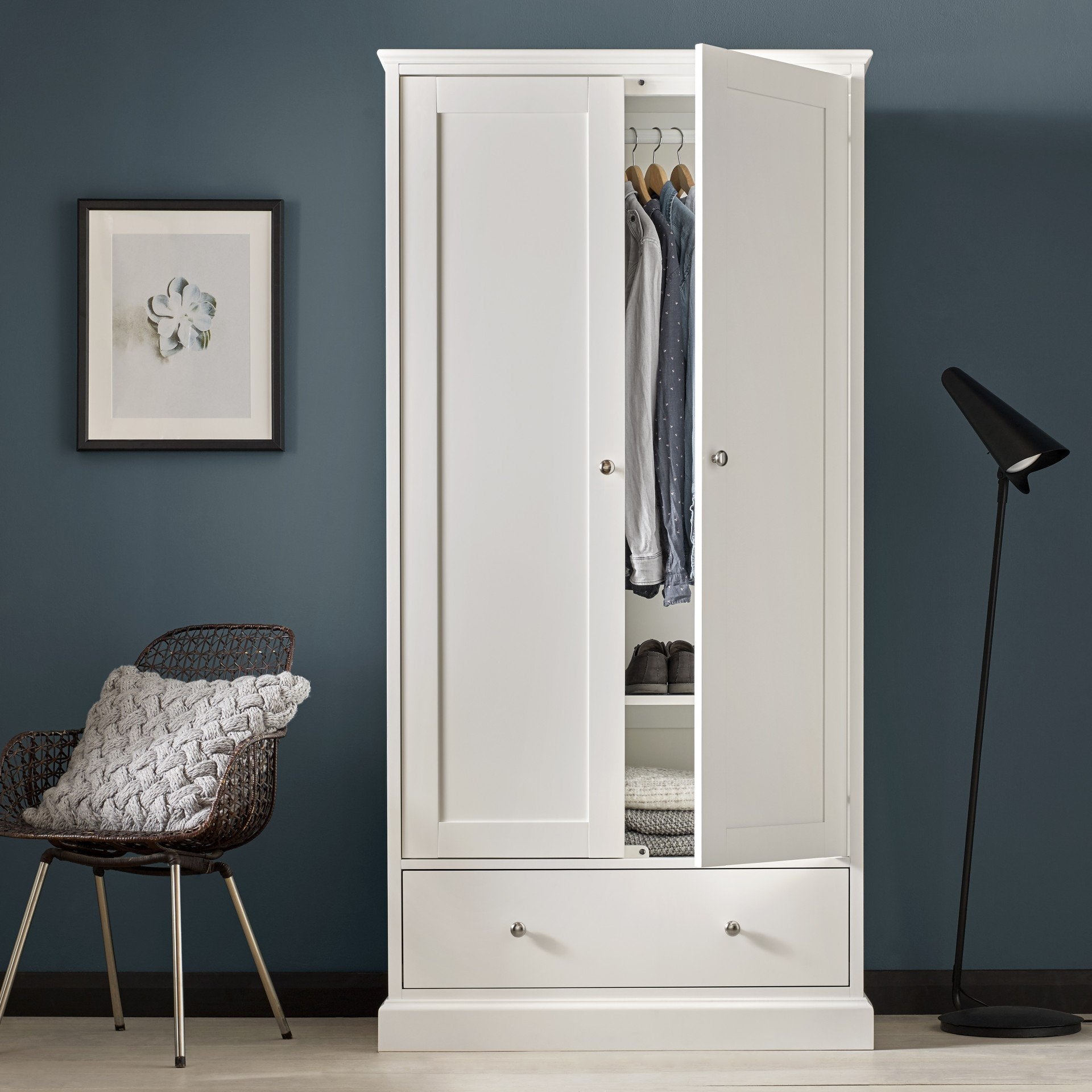 Ashby White Double Wardrobe from Upstairs Downstairs Furniture in Lisburn, Monaghan and Enniskillen