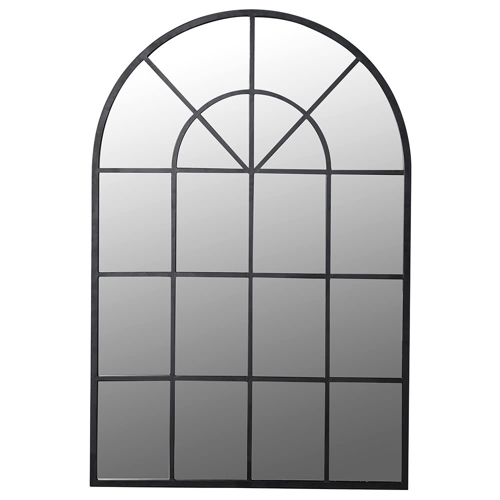 Black Window Frame Mirror | tall black frame arched window mirror