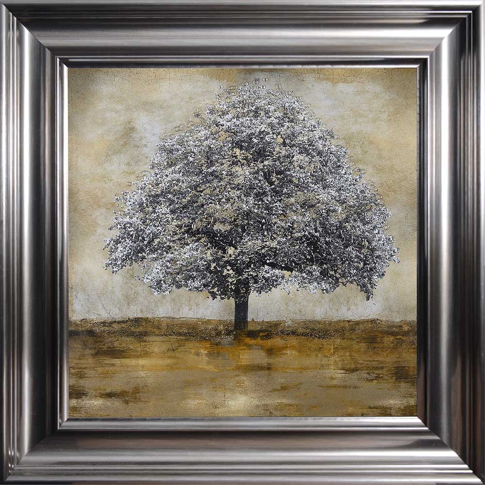 Stately Golden Tree Embellished Picture