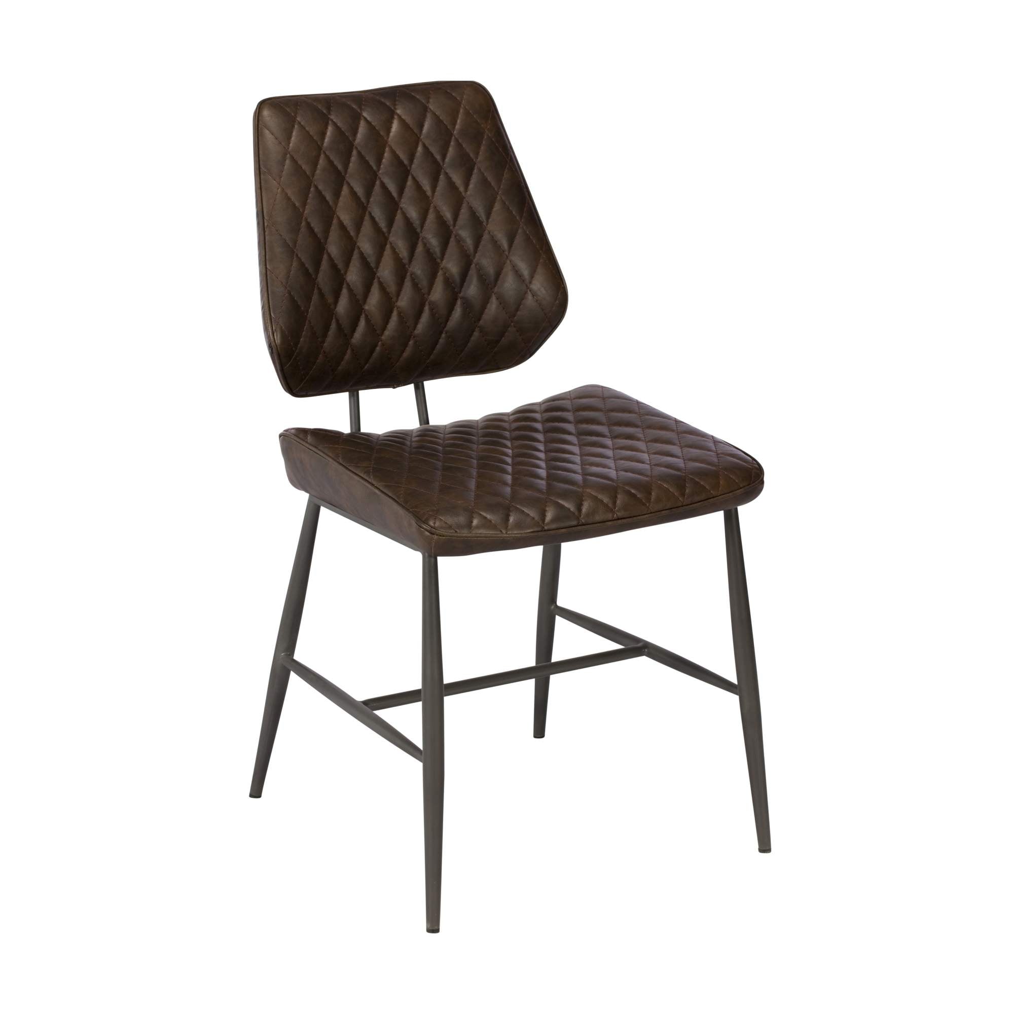 Dalton Dining Chair Brown | faux leather upholstery