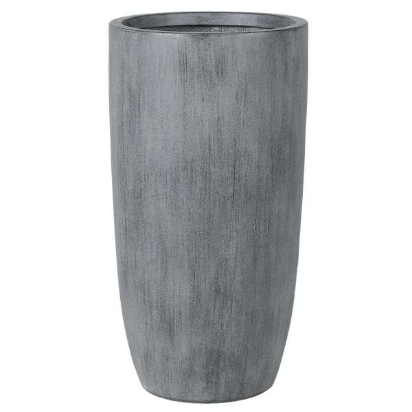 Tall Grey Round Plant Pot
