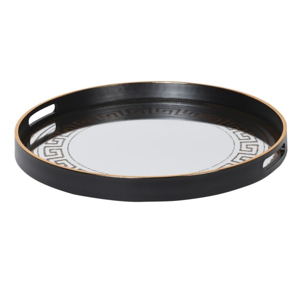 Round Greek Pattern Mirror Tray | serving tray | deco tray | ornament