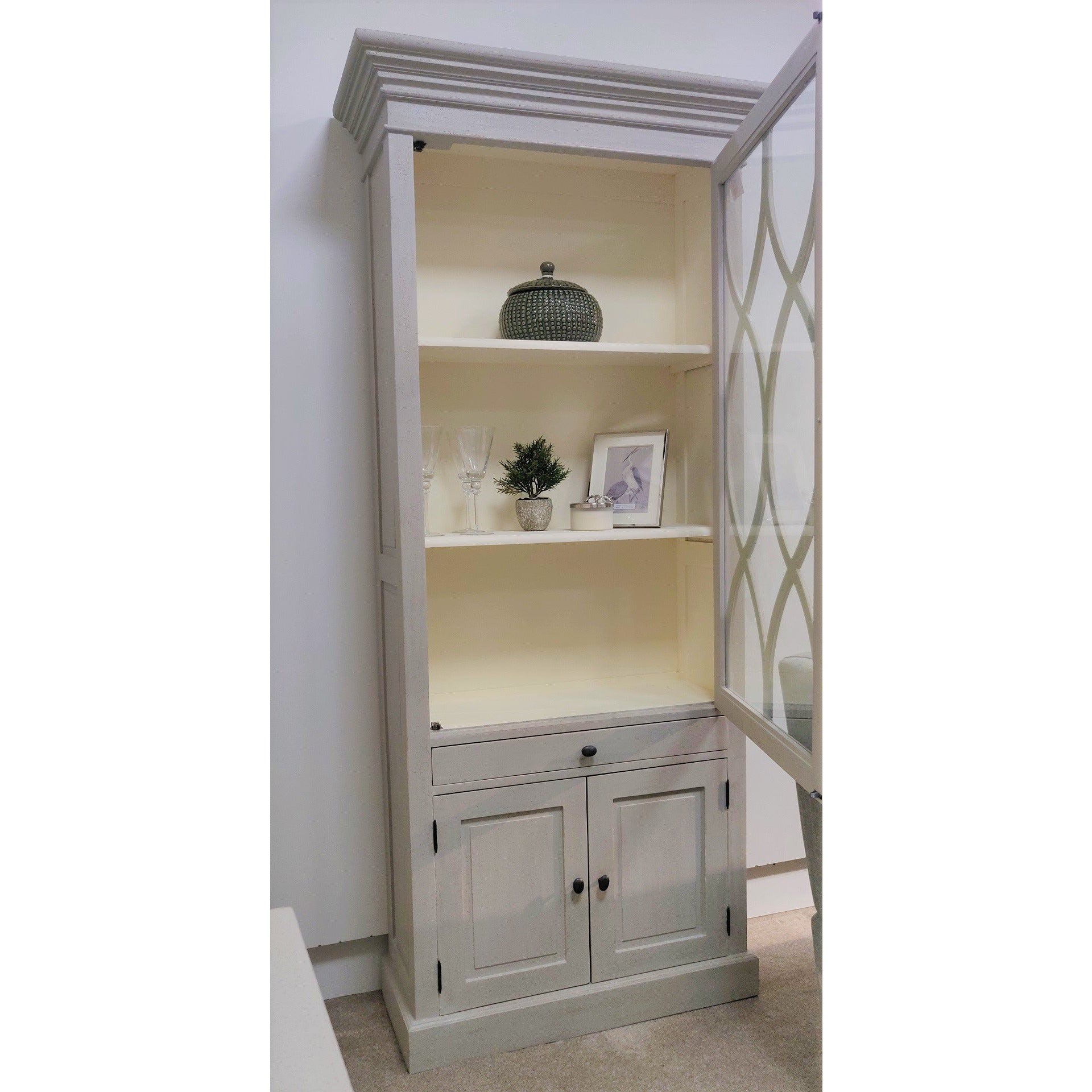 Grey Bookcase / Display Cabinet from UpstairsDownstairs.ie