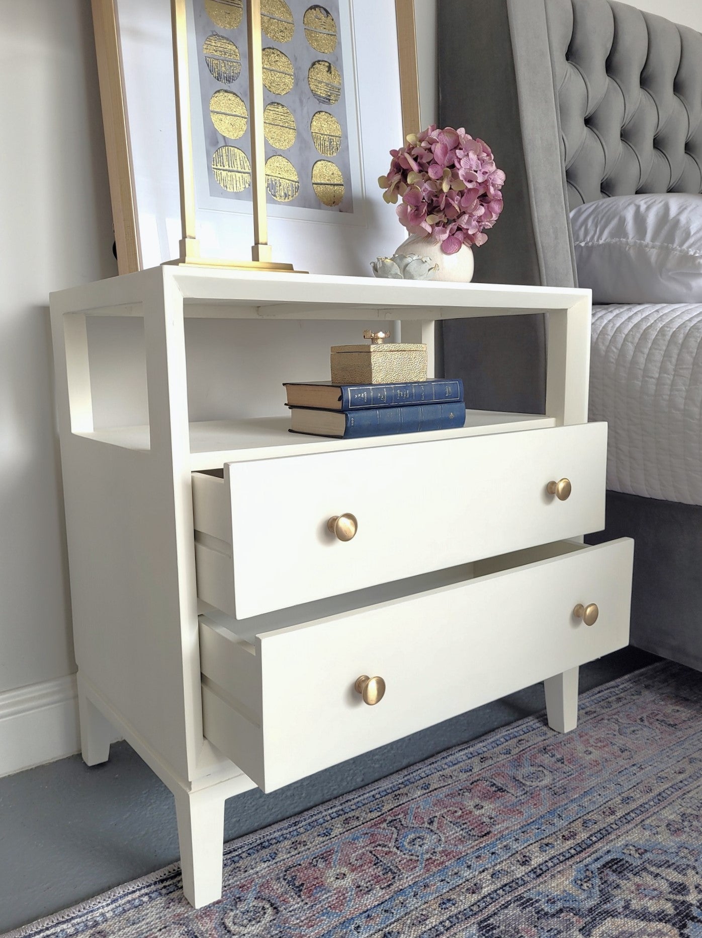 Kendall Large Bedside Table Ivory