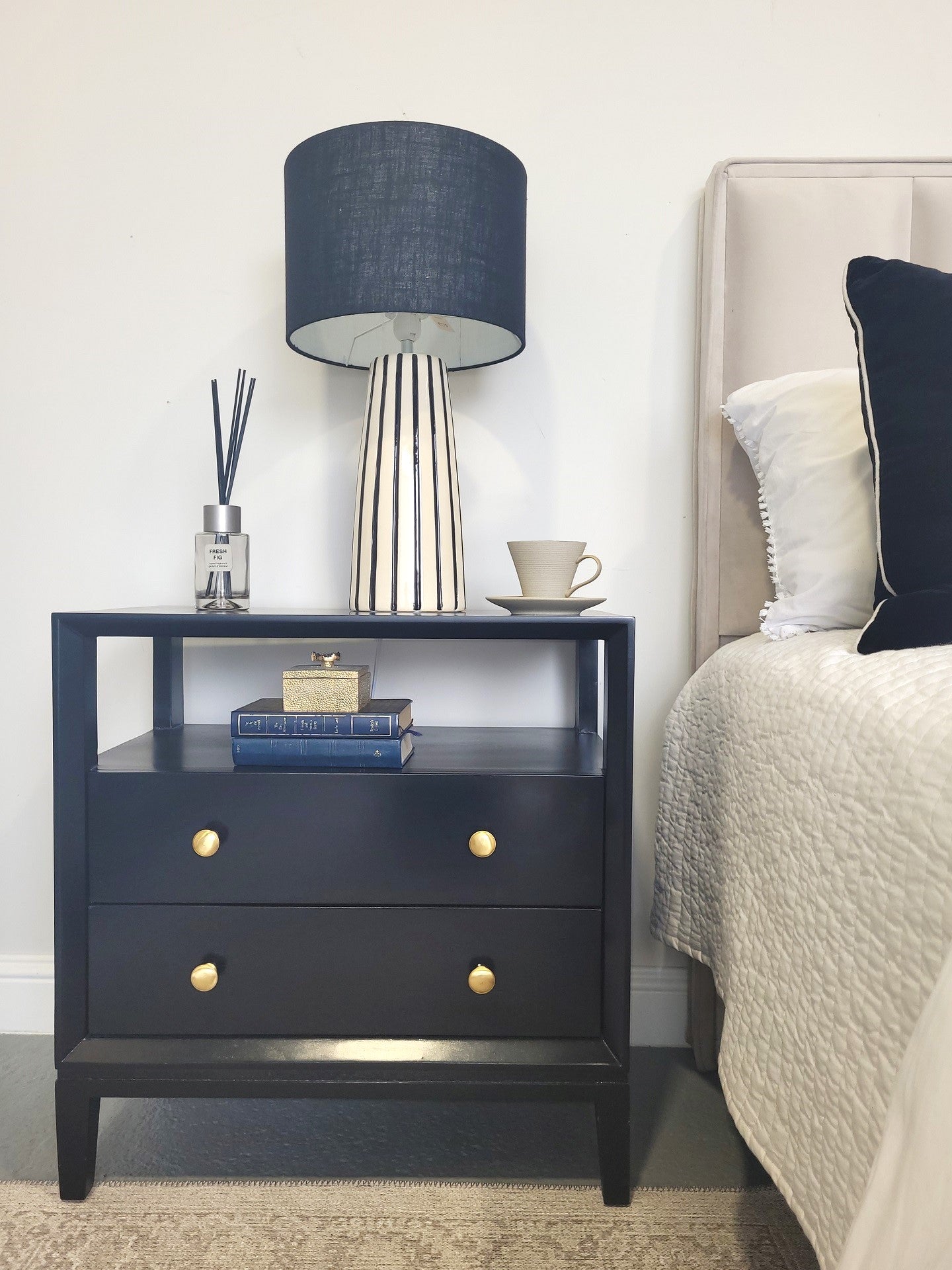 Extra wide store bedside cabinets