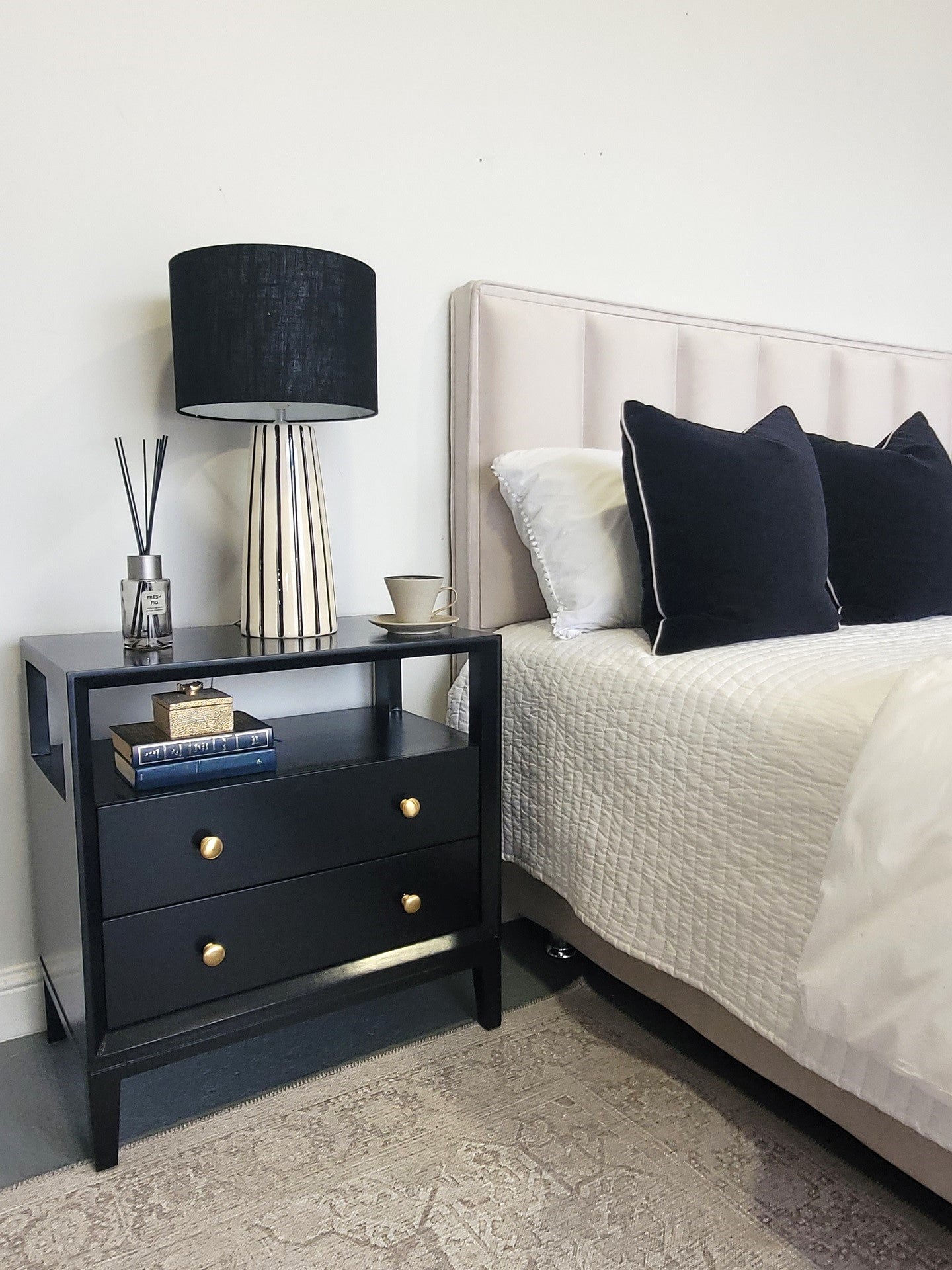 Ebony deals bedside tables