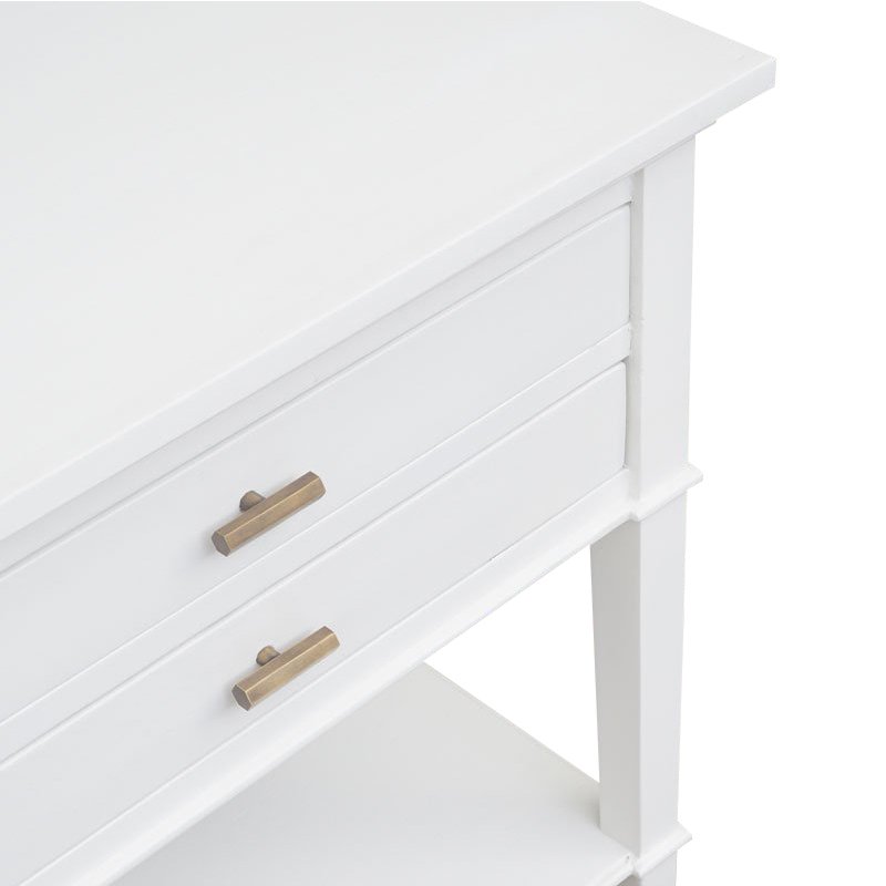 Kinley White 2 Drawer Bedside Table