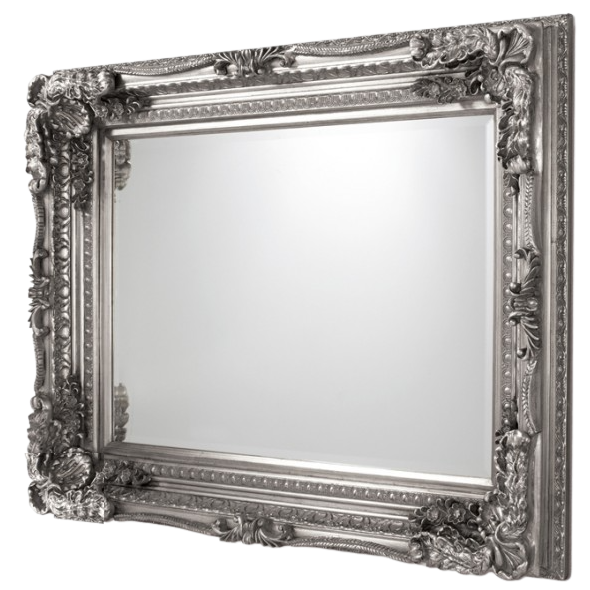 Carved Louis Wall Mirror Silver
