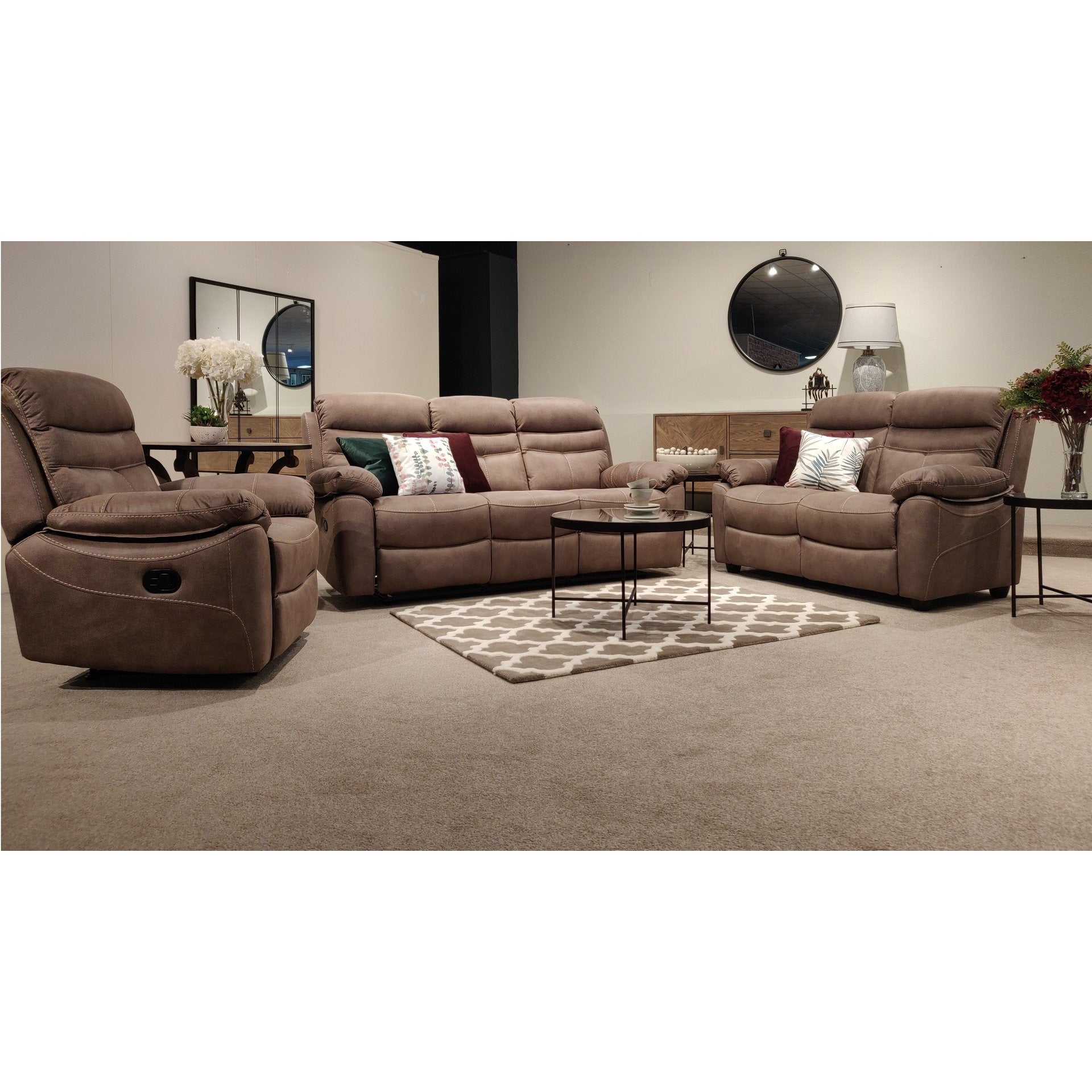 Lucy 3 Seater Recliner Pecan from Upstairs Downstairs Furniture in Lisburn, Monaghan and Enniskillen
