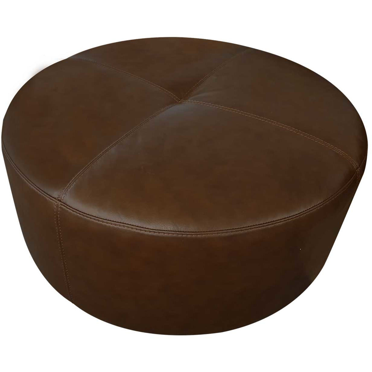 brown leather footstool