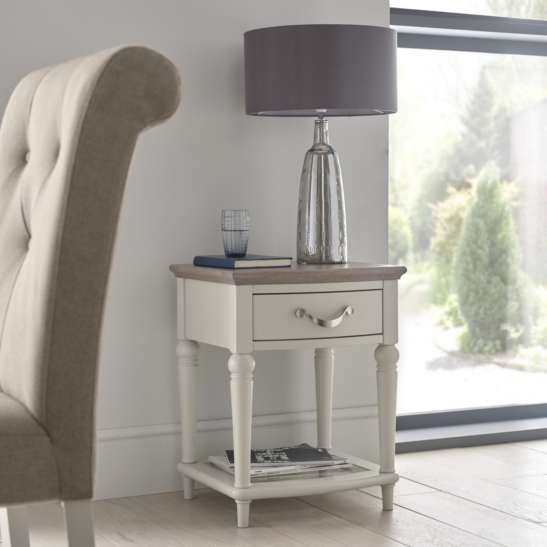 Montreux Grey Lamp Table from Upstairs Downstairs Furniture in Lisburn, Monaghan and Enniskillen