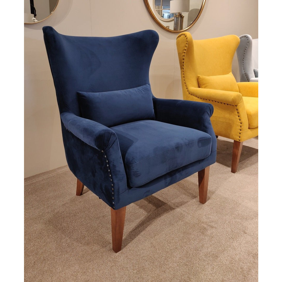 Myron Wing Chair Blue from Upstairs Downstairs Furniture in Lisburn, Monaghan and Enniskillen, Ireland