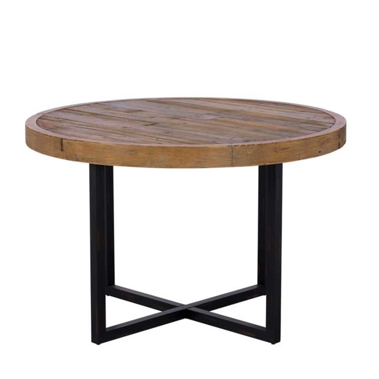 rustic wood round dining table