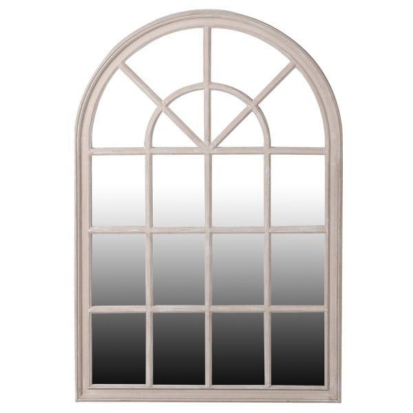 Antique Taupe Arched Window Mirror Small