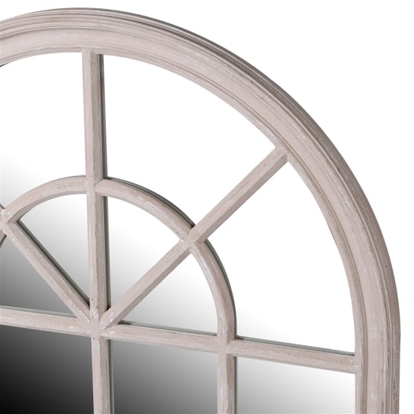 Antique Taupe Arched Window Mirror Small