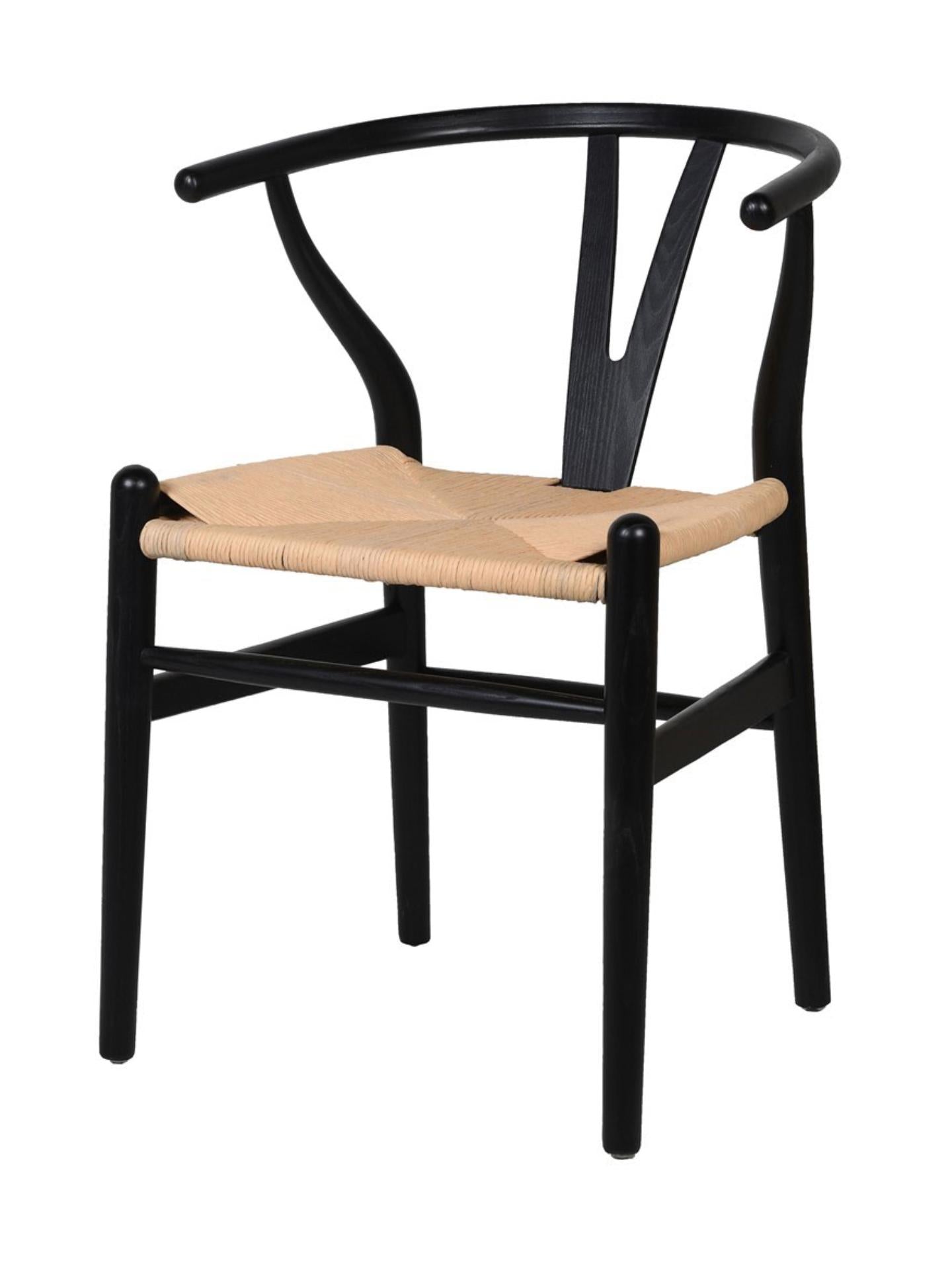 Solid Elm Wishbone Chair Black