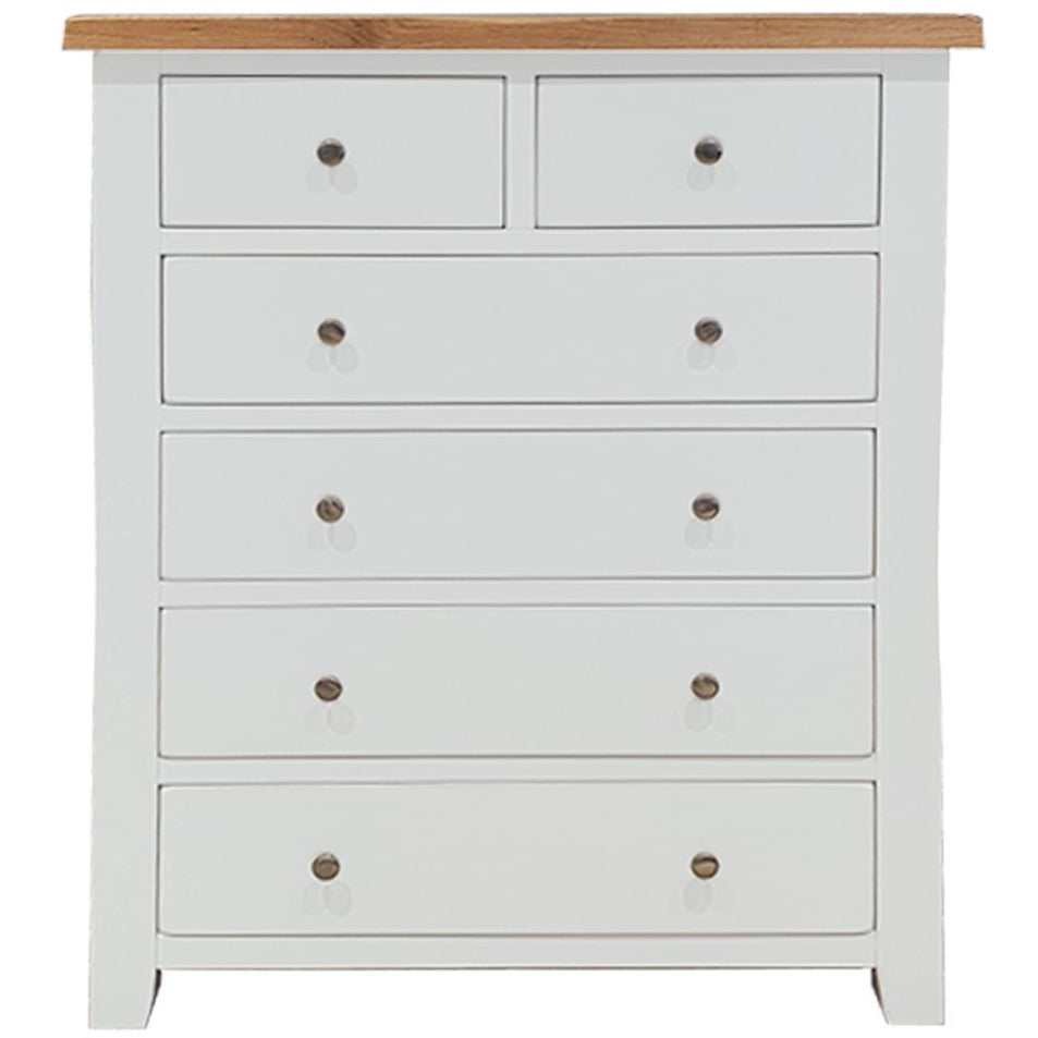 white 6 drawer chest of drawers