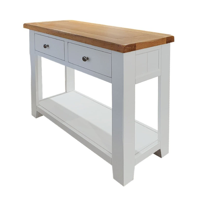 two tone console table