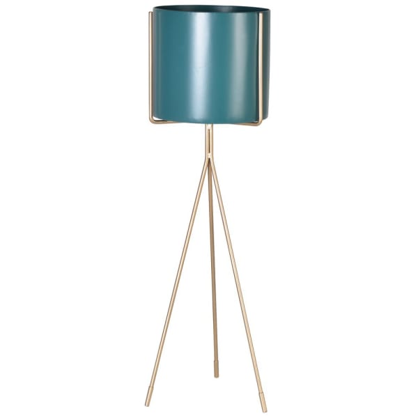 Medium Teal & Gold Plant Stand