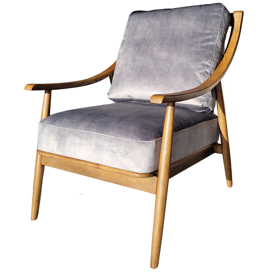 Victor Accent Chair Grey Velvet
