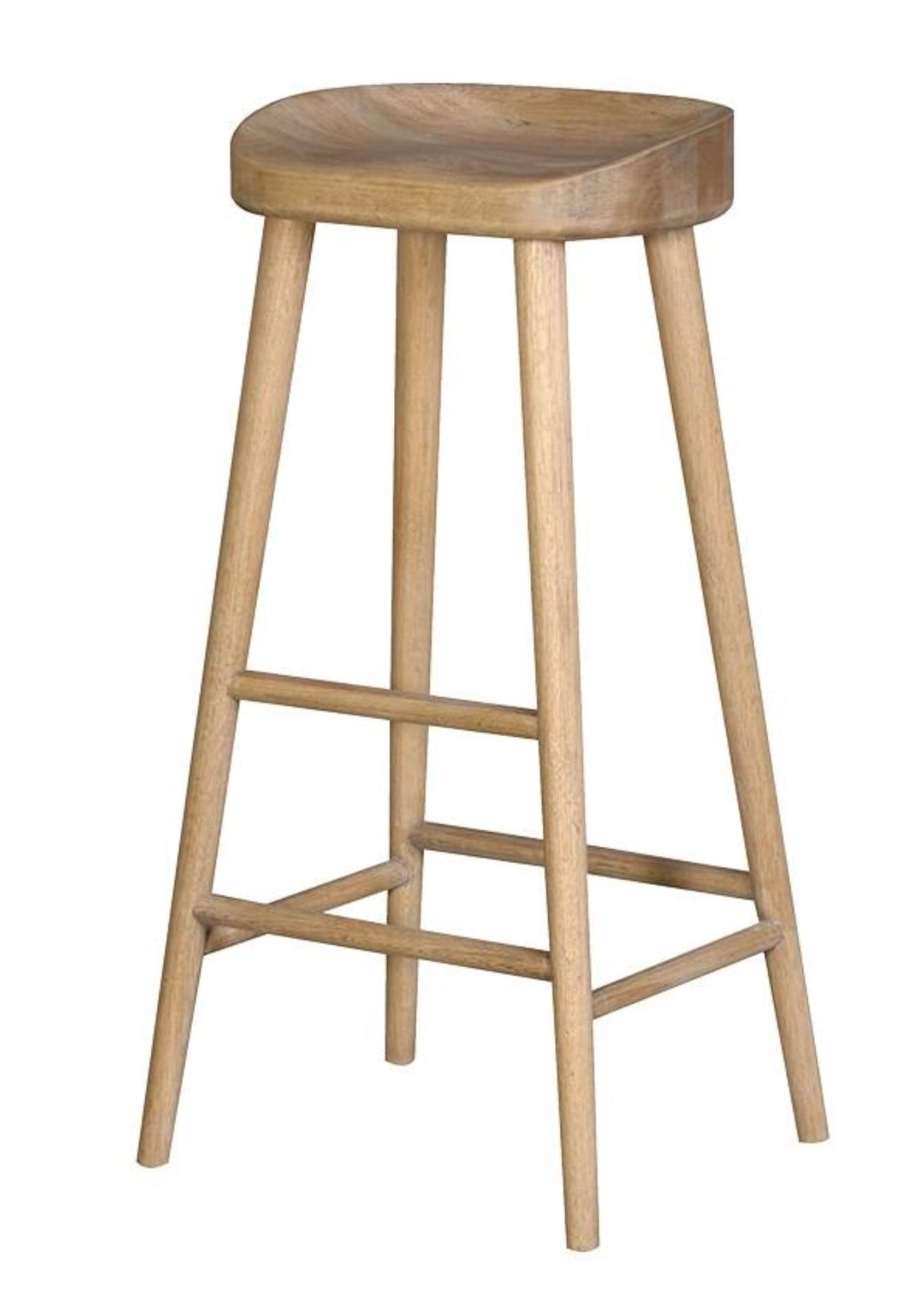 Weathered Oak Farmhouse Bar Stool- 4 Leg from Upstairs Downstairs Furniture in Lisburn, Monaghan and Enniskillen