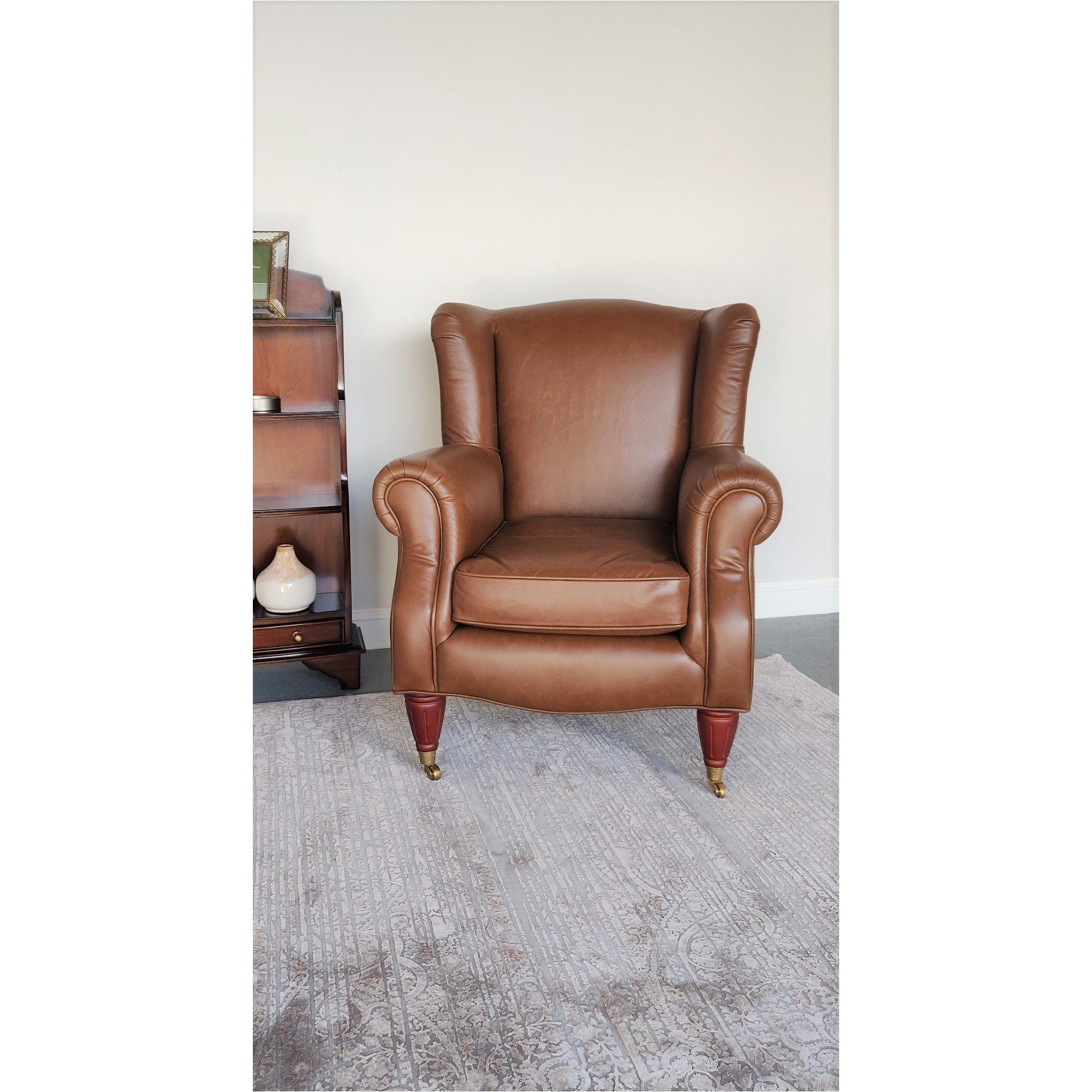 Leather Wing Back Armchair