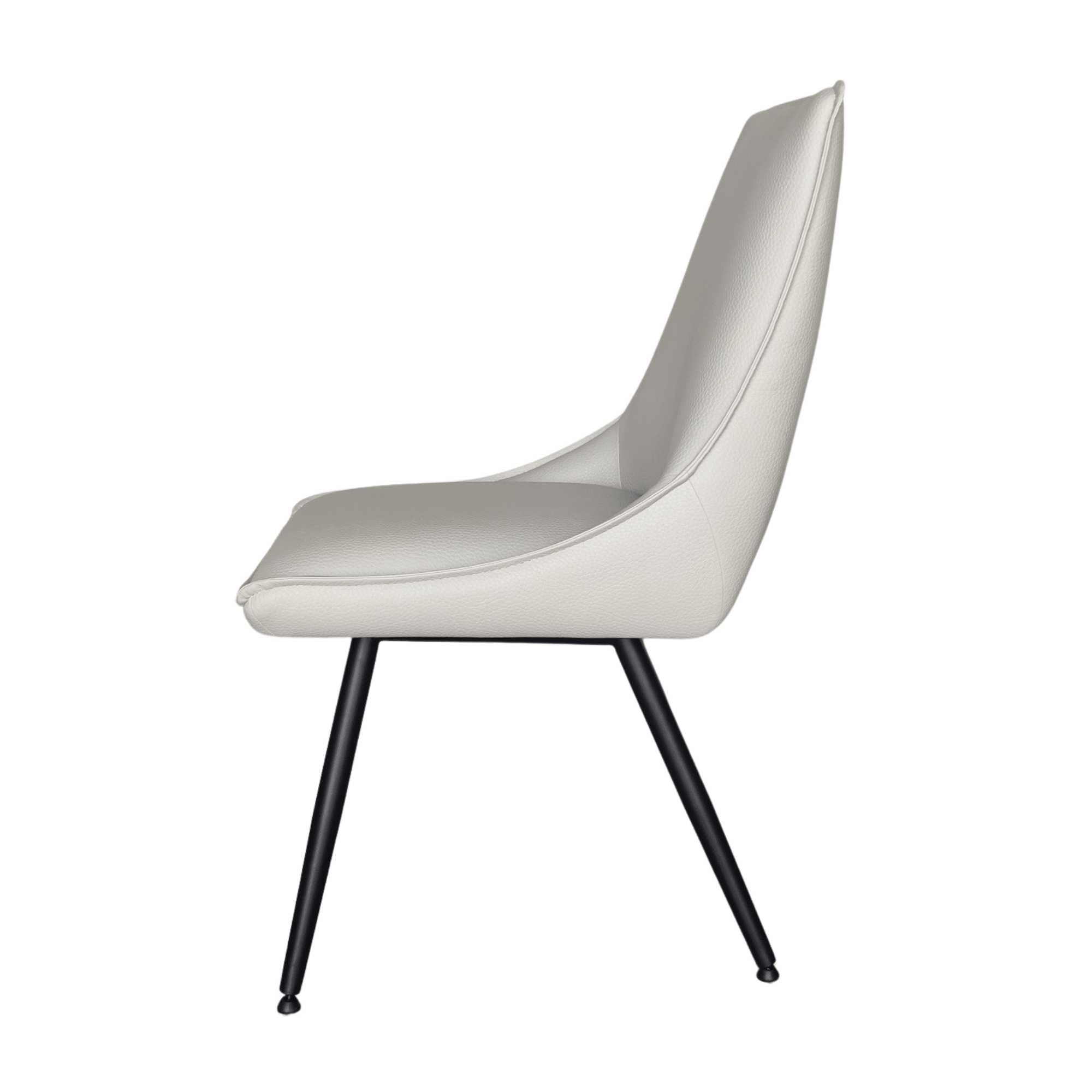 Jemma Dining Chair Light Grey | textured faux leather