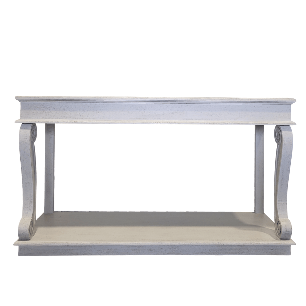 Grey white store console table